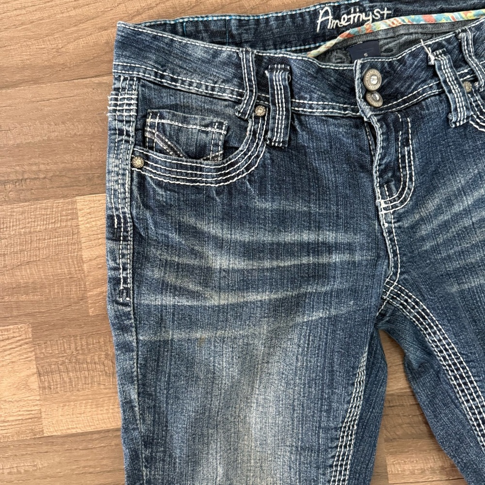 Amethyst Jeans Dark Blue Cropped Denim - Picture 4 of 8